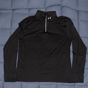 Mens Under Armour Qualifier Black Long Sleeve Quarter Zip Pullover